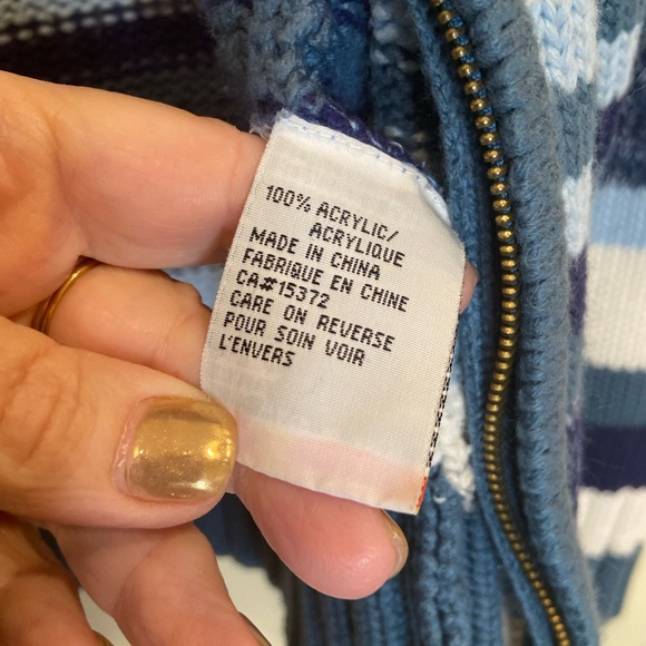 Ciera& Co Zip Up Blue Striped Cardigan. - Picture 8 of 9
